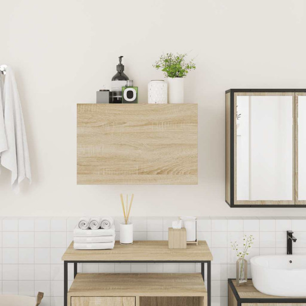 Mueble de pared baño madera ingeniería roble Sonoma 60x25x40 cm M 3