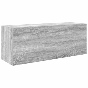 Armario de pared baño madera ingeniería gris Sonoma 80x25x30 cm H