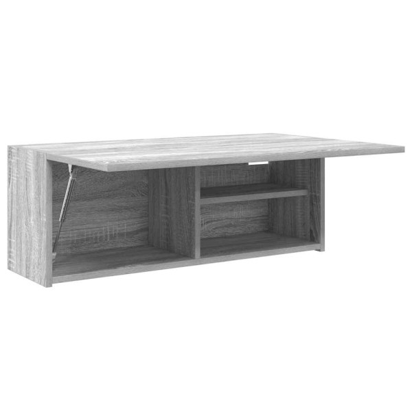 Armario de pared baño madera ingeniería gris Sonoma 80x25x30 cm M 5