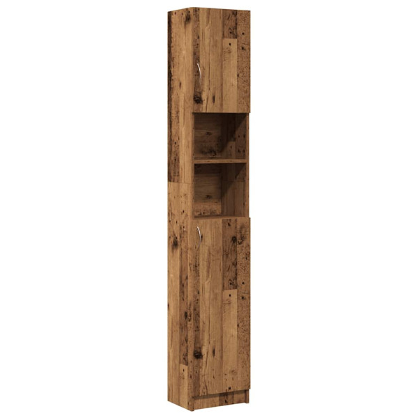 Armario de baño madera contrachapada madera vieja 32x25.5x190cm M 2