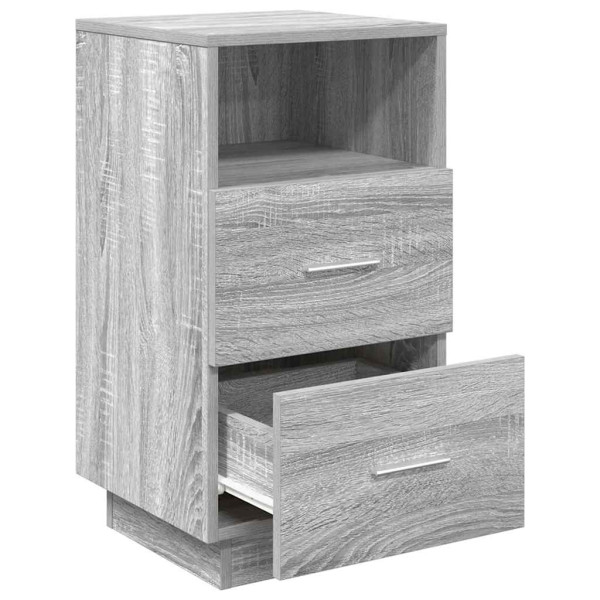 Mesa de cabeceira com 2 gavetas sonoma cinza 36x36x68 cm M 5