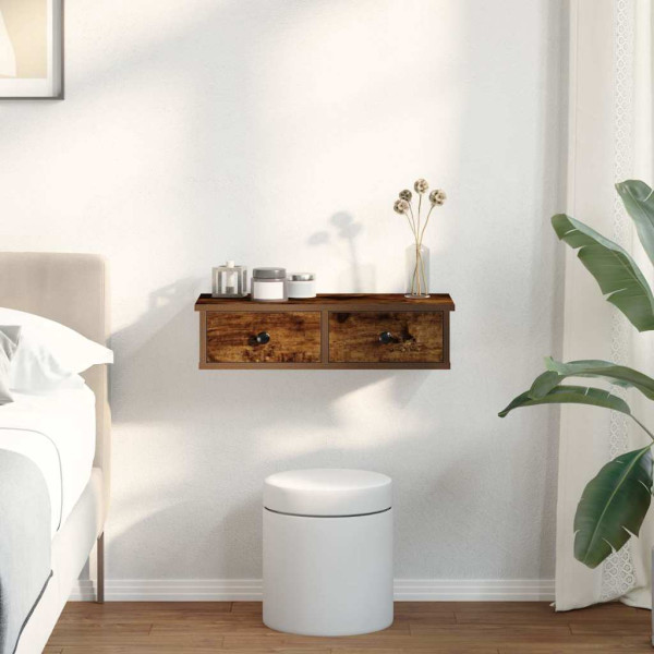 Estante de pared con cajones de madera contrachapada blanco M 3