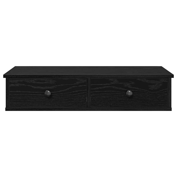 Estante de pared con cajones de madera contrachapada negro M 4