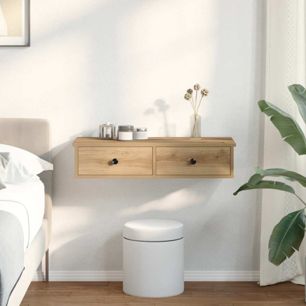 Estante de pared cajones madera contrachapada roble artesanal M 3