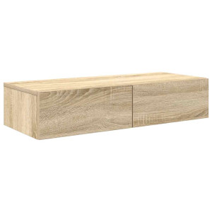 Estante de pared con cajones madera contrachapada roble sonoma H