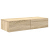 Estante de pared con cajones madera contrachapada roble sonoma 2