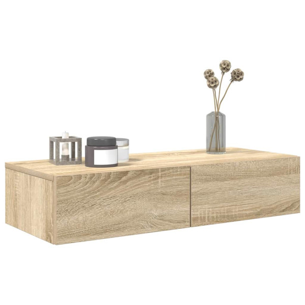 Estante de pared con cajones madera contrachapada roble sonoma M 3