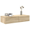 Estante de pared con cajones madera contrachapada roble sonoma 3