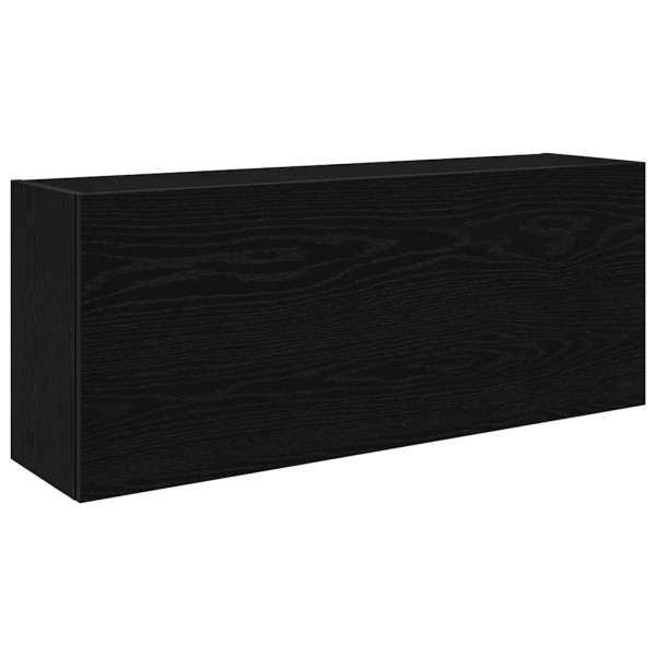 Mueble de pared de baño madera ingeniería negro 100x25x40 cm M 2