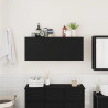 Mueble de pared de baño madera ingeniería negro 100x25x40 cm 3