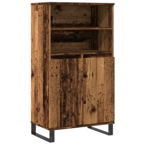 Aparador alto madera de ingeniería envejecida 60x36x110 cm H