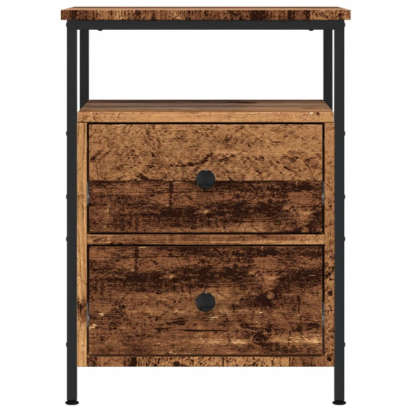 Mesita de noche madera de ingeniería envejecida 44x45x60 cm M 4