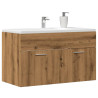 Mueble de lavabo de baño madera roble artisan 80x38.5x46 cm 1