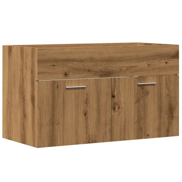 Mueble de lavabo de baño madera roble artisan 80x38.5x46 cm M 2