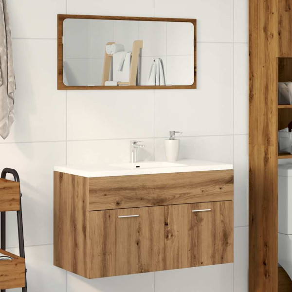 Mueble de lavabo de baño madera roble artisan 80x38.5x46 cm M 3