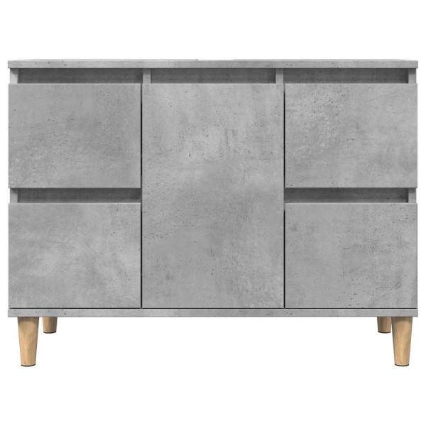 Armario de lavabo madera contrachapada gris hormigón 80x33x60cm M 4