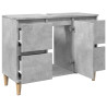Armario de lavabo madera contrachapada gris hormigón 80x33x60cm 5
