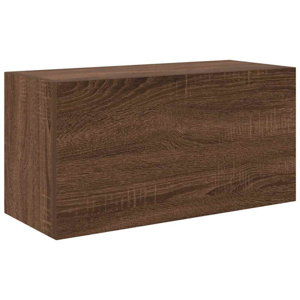 Mueble de pared baño madera ingeniería roble marrón 60x25x30cm M 2