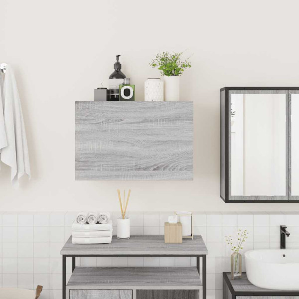 Armario de pared baño madera ingeniería gris Sonoma 60x25x40 cm M 3