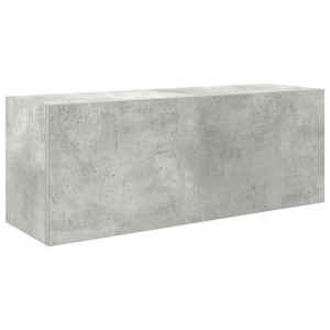 Mueble de pared baño madera ingeniería gris hormigón 80x25x30cm H