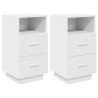 Mesas de cabeceira 2 pcs com 2 gavetas 36x36x68 cm branco 2