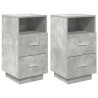 Mesas cabeceira 2pcs c/ 2gavetas 36x36x68 cm cinzento cimento 2
