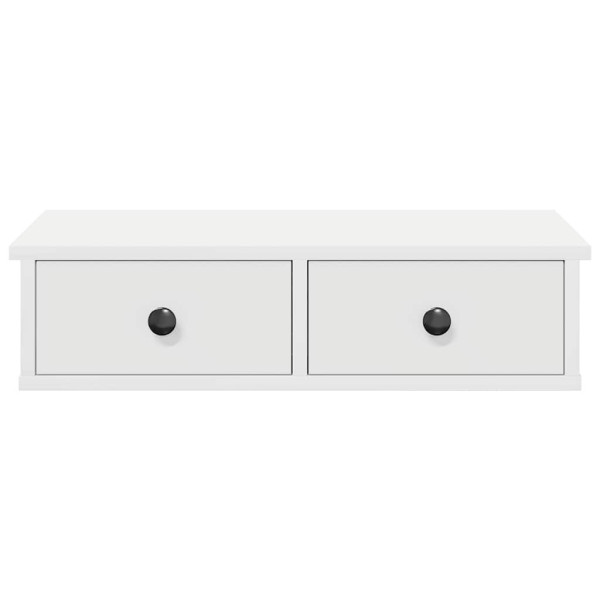 Prateleira parede c/ gavetas 60x28x15 cm deriv. madeira branco M 4