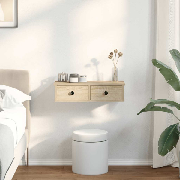 Estante de pared con cajones madera contrachapada roble sonoma M 3