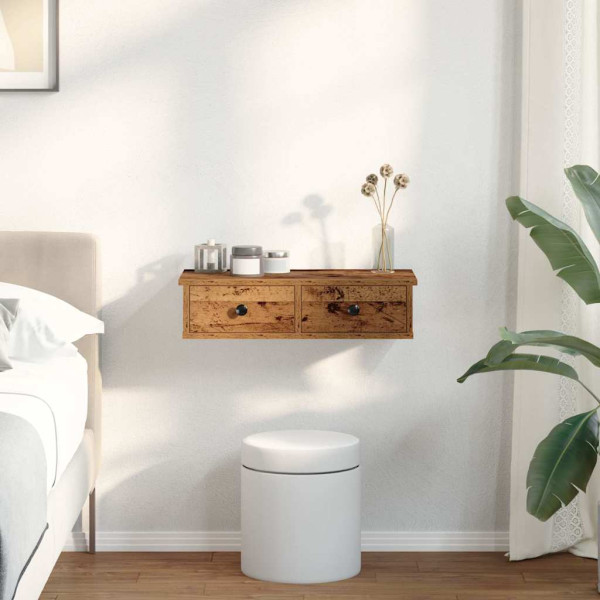 Estante de pared con cajones madera contrachapada madera vieja M 3