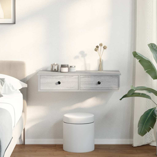 Estante de pared con cajones madera contrachapada roble ahumado M 3