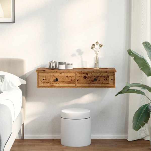 Estante de pared con cajones madera contrachapada madera vieja M 3