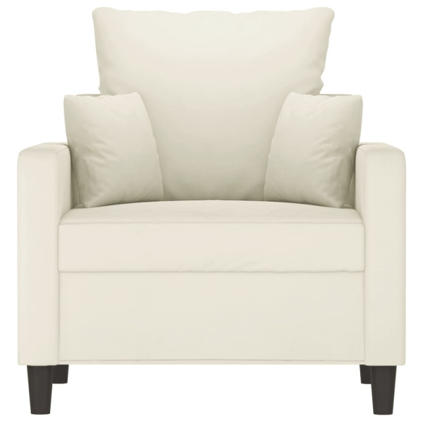 Sillón de terciopelo color crema 60 cm M 3