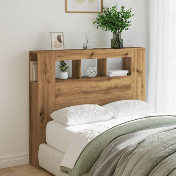 Cabecero LED madera ingeniería roble artisan 120x18.5x103.5 cm M 4