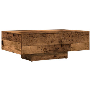 Mesa de centro madera ingeniería madera envejecida 85x55x31 cm H