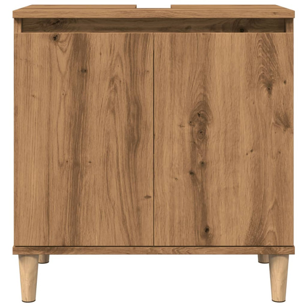 Mueble de lavabo madera de ingeniería roble artisan 58x33x60 cm M 4