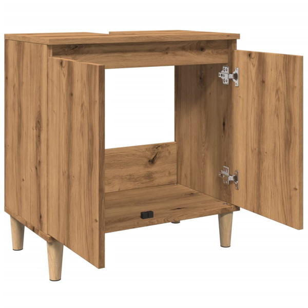 Mueble de lavabo madera de ingeniería roble artisan 58x33x60 cm M 5