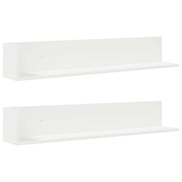 Estantes parede 2pcs 100x16.5x16.5 cm derivados madeira branco M 2