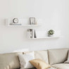 Estantes parede 2pcs 100x16.5x16.5 cm derivados madeira branco 3