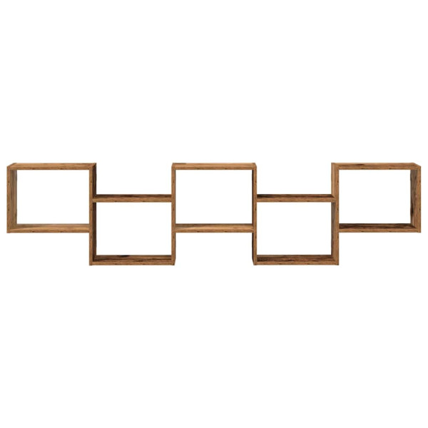 Rack de cubo de parede 5 compartimentos de madeira antigos M 4
