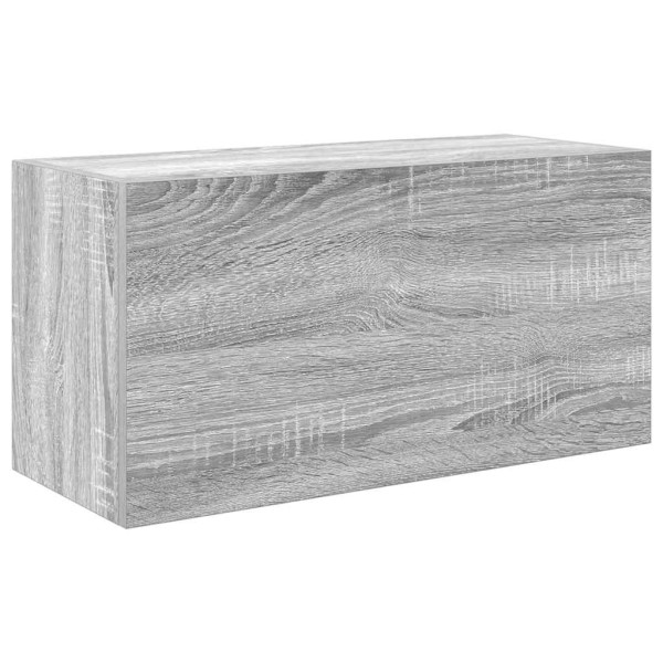 Armario de pared baño madera ingeniería gris Sonoma 60x25x30 cm M 2