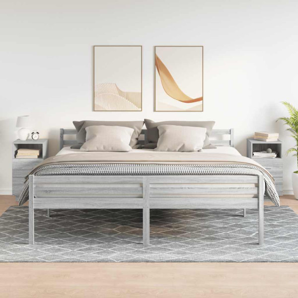 Mesas cabeceira 2pcs com 2gavetas 36x36x68 cm cinzento sonoma M 3