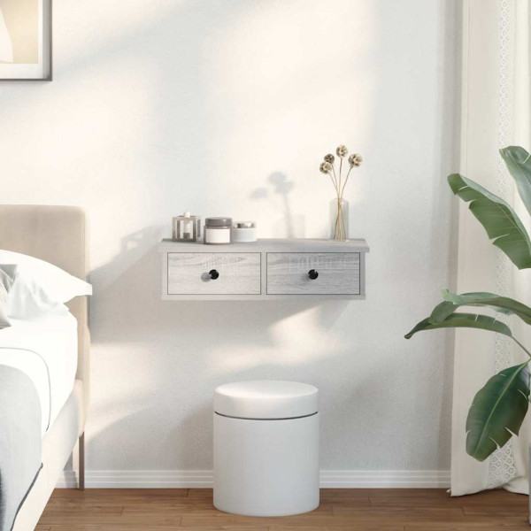 Estante de pared con cajones madera contrachapada roble ahumado M 3