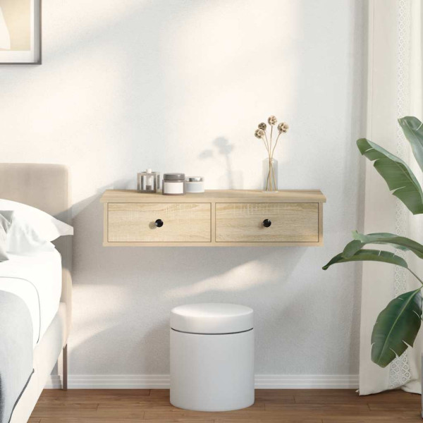 Estante de pared con cajones madera contrachapada roble sonoma M 3