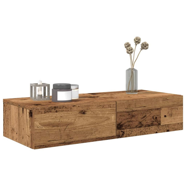 Estante de pared con cajones madera contrachapada madera vieja M 3