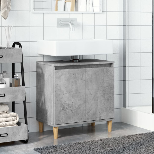 Mueble de lavabo madera contrachapada gris hormigón 58x33x60cm M 3