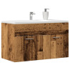 Mueble de lavabo madera de ingeniería envejecida 80x38.5x46 cm 1