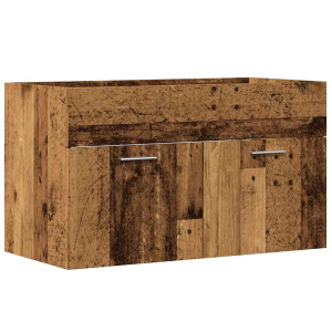 Mueble de lavabo madera de ingeniería envejecida 80x38.5x46 cm H