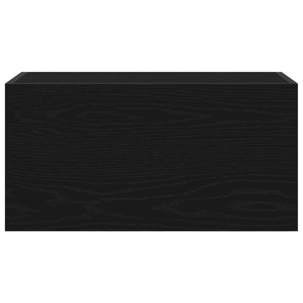 Mueble de pared de baño madera ingeniería negro 60x25x30 cm M 4
