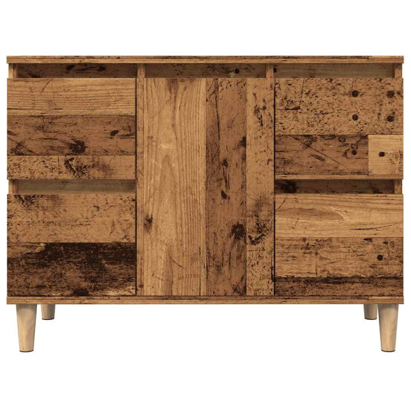 Mueble de lavabo madera ingeniería envejecida 80x33x60 cm M 4