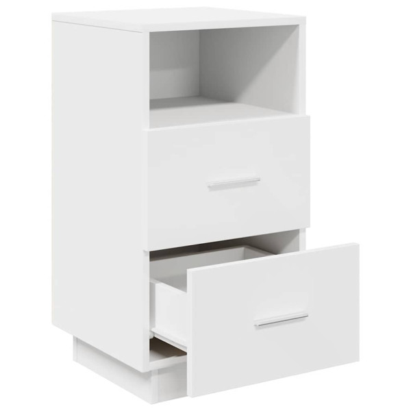 Mesa de cabeceira com 2 gavetas 36x36x68 cm branco M 5